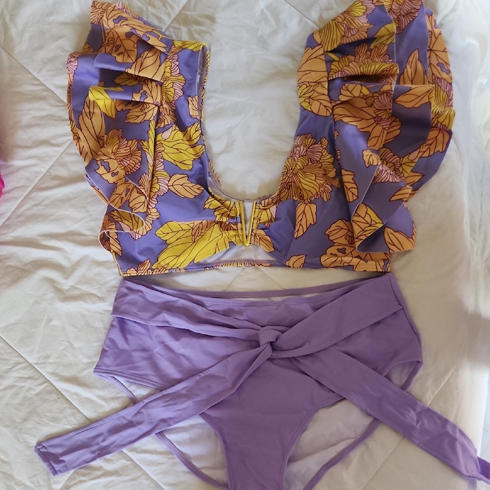 Floral Purple Bikini Set NWOT